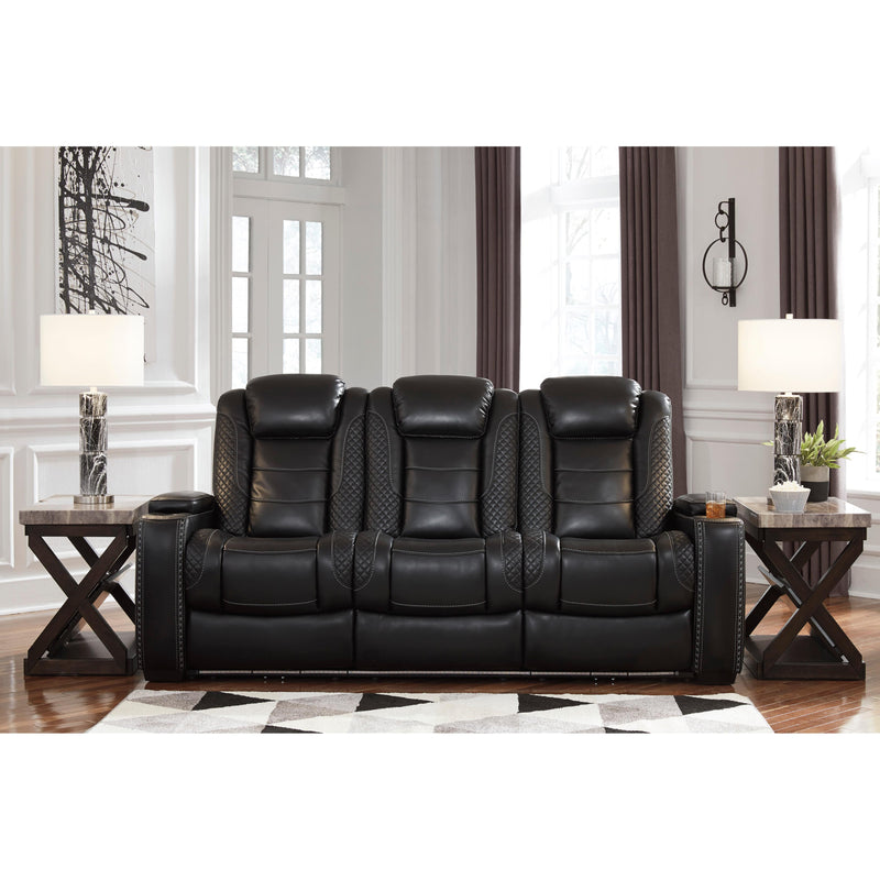 Signature Design by Ashley Party Time Power Reclining Leather Look Sofa 177647 IMAGE 4