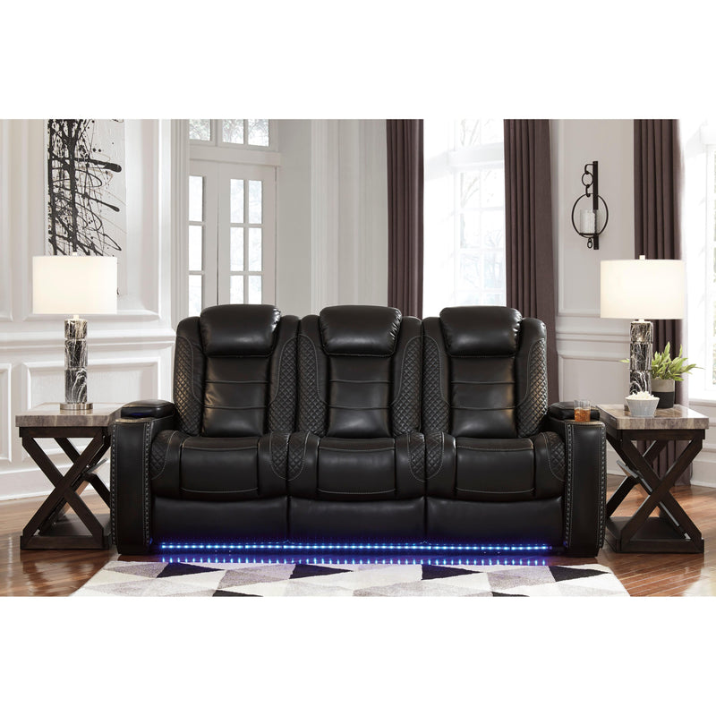 Signature Design by Ashley Party Time Power Reclining Leather Look Sofa 177647 IMAGE 5