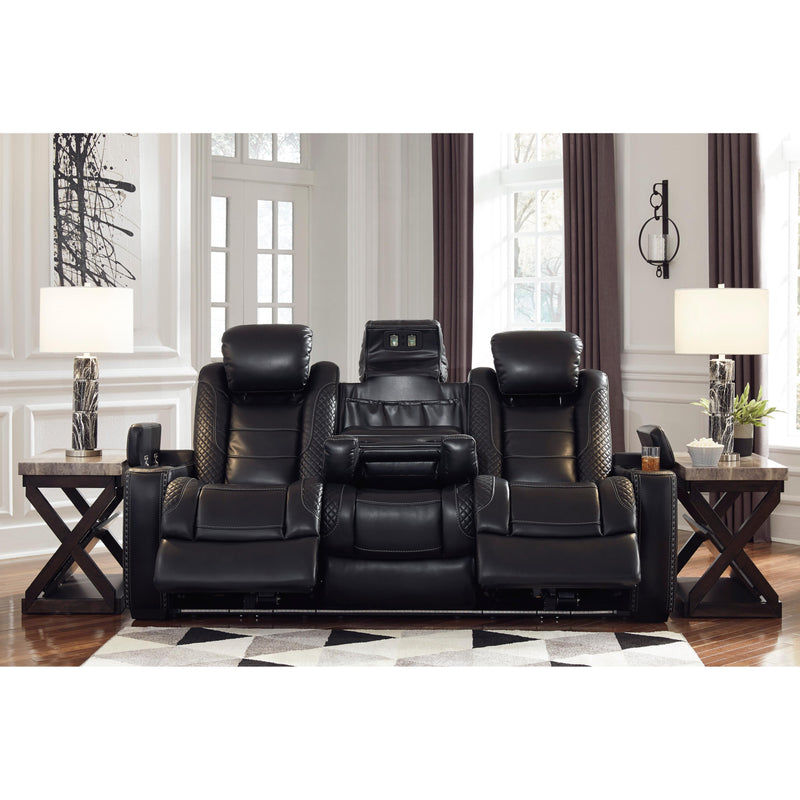 Signature Design by Ashley Party Time Power Reclining Leather Look Sofa 177647 IMAGE 6