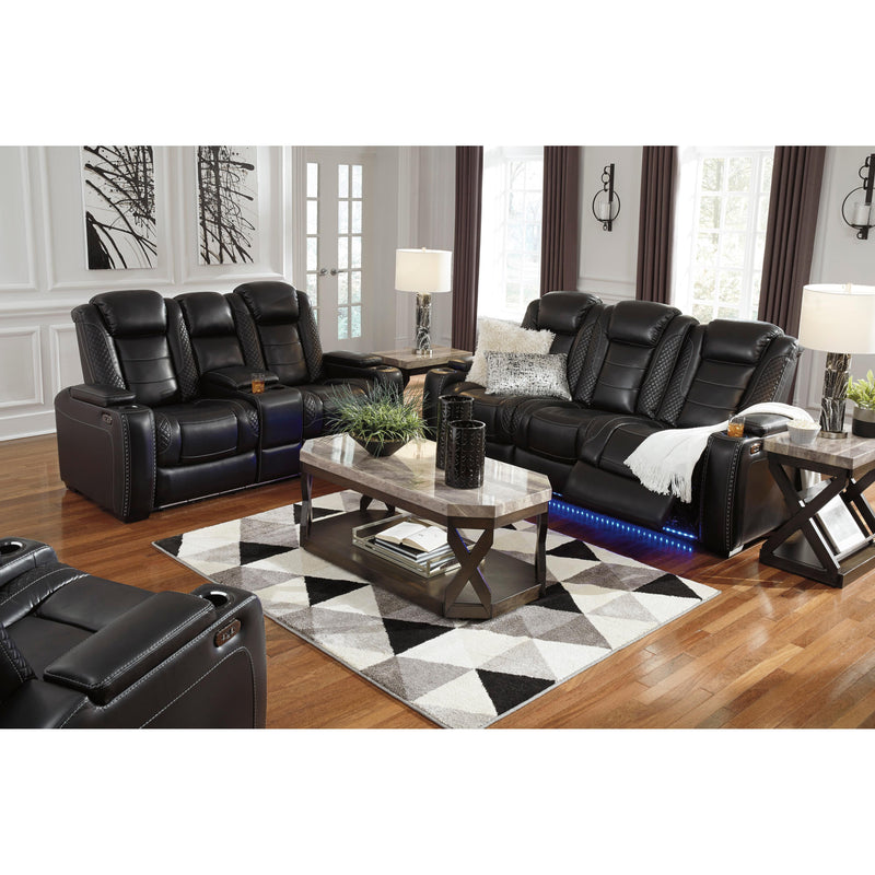 Signature Design by Ashley Party Time Power Reclining Leather Look Loveseat 177646 IMAGE 17