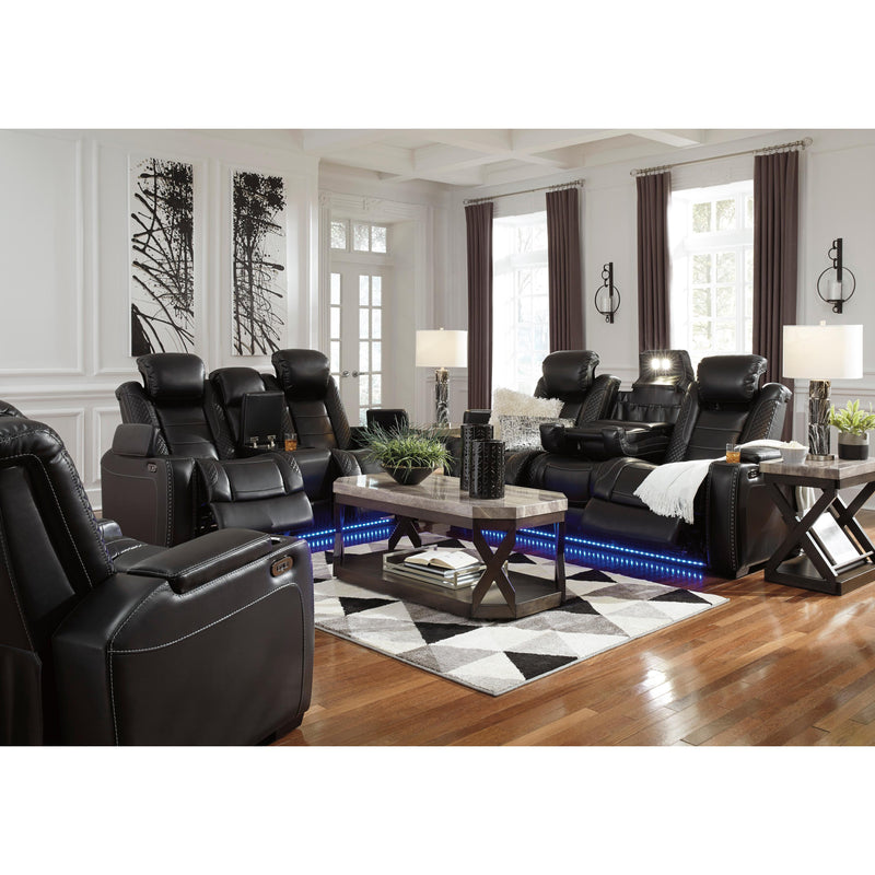 Signature Design by Ashley Party Time Power Reclining Leather Look Loveseat 177646 IMAGE 20