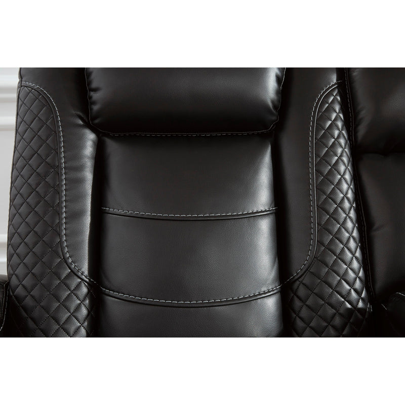 Signature Design by Ashley Party Time Power Reclining Leather Look Loveseat 177646 IMAGE 8